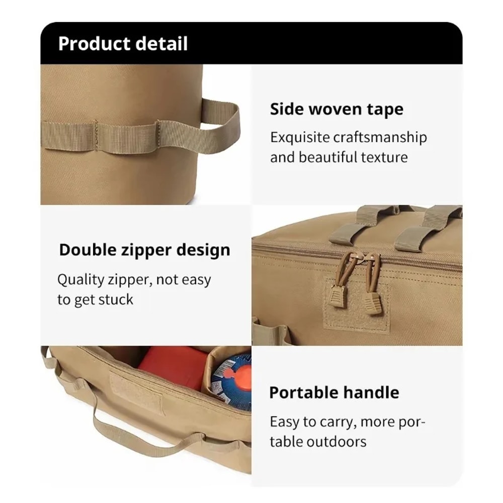 Outdoor Camping Gas Tank Storage Bag Large Capacity Ground Nail Tool Bag for Gas Canister Picnic Cookware & Utensils