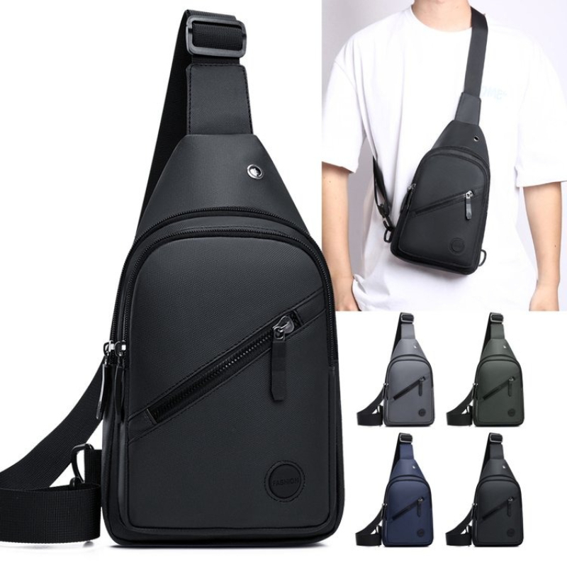 Mens Casual Nylon Sling Bag Lightweight Multipurpose Chest Crossbody for Hiking and Commuting