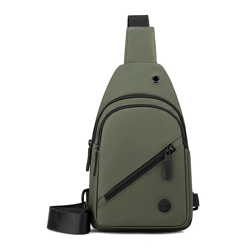 Mens Casual Nylon Sling Bag Lightweight Multipurpose Chest Crossbody for Hiking and Commuting