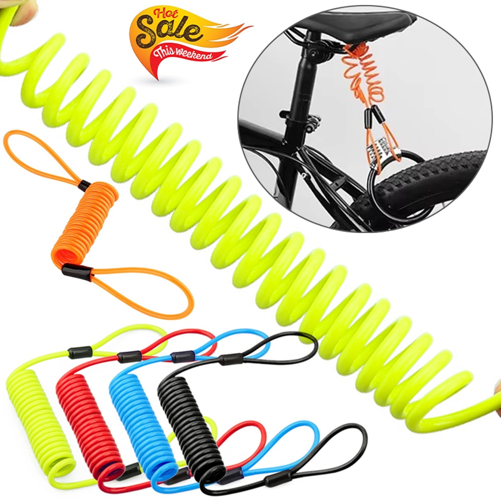 Motorcycle Anti Theft Cable Lock with Alarm Disc Lock for Scooter Protection