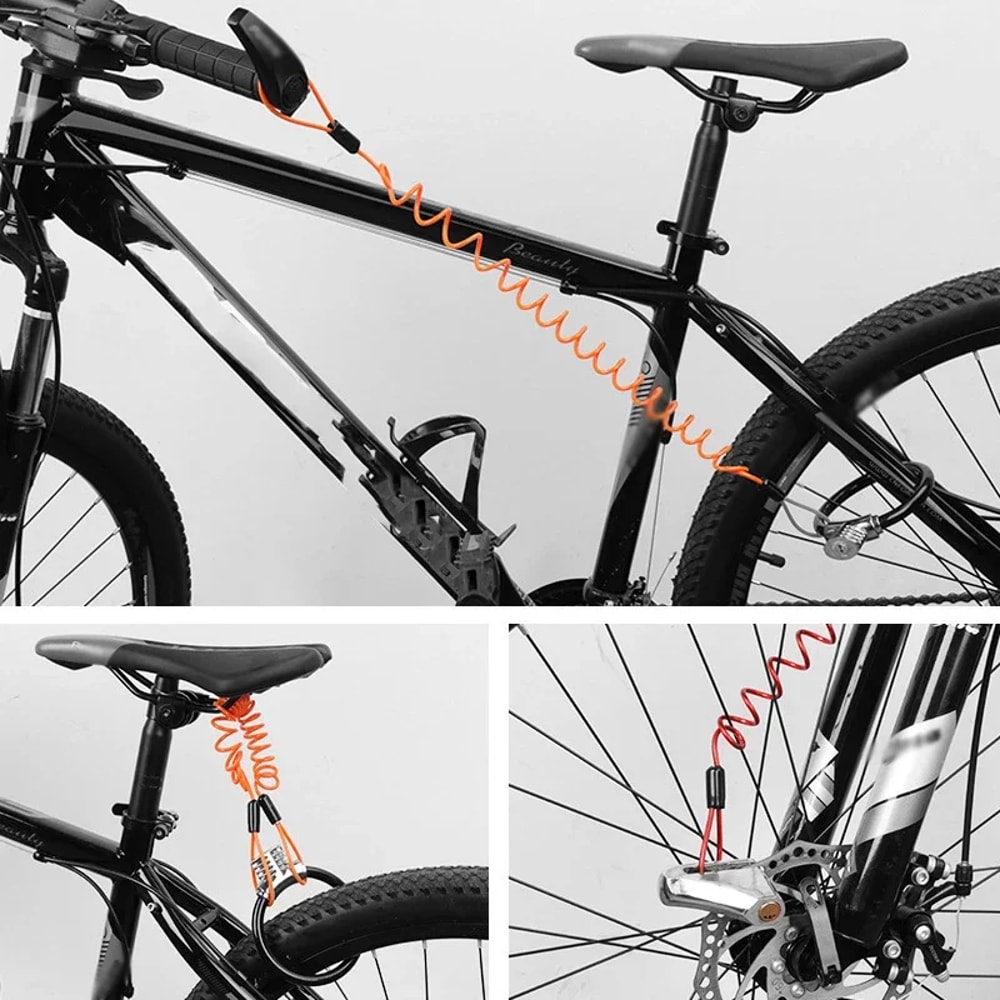 Motorcycle Anti Theft Cable Lock with Alarm Disc Lock for Scooter Protection