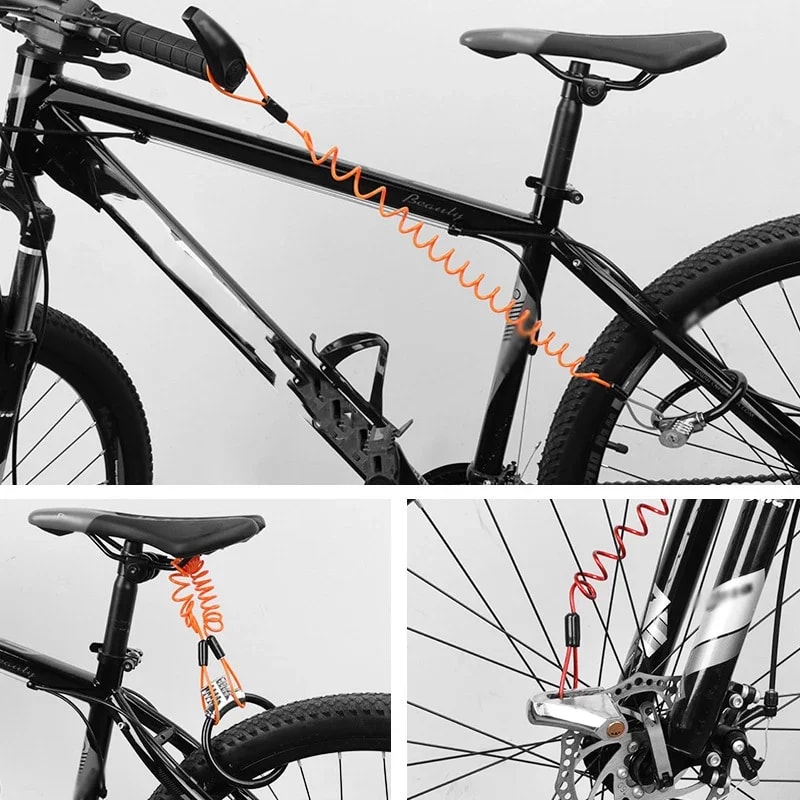 Motorcycle Anti Theft Cable Lock with Alarm Disc Lock for Scooter Protection