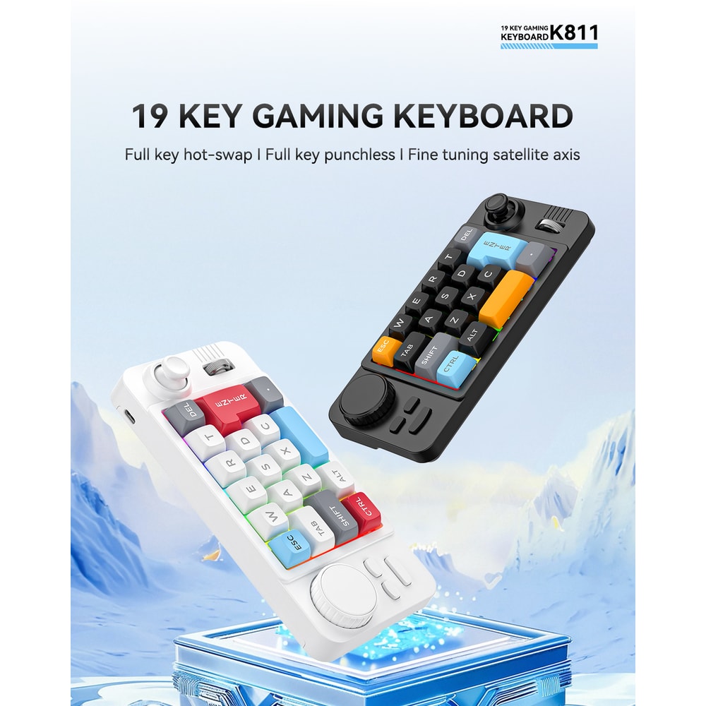 Customizable Mechanical Keyboard With Volume Wheel Game Joystick Swappable Keypad 1