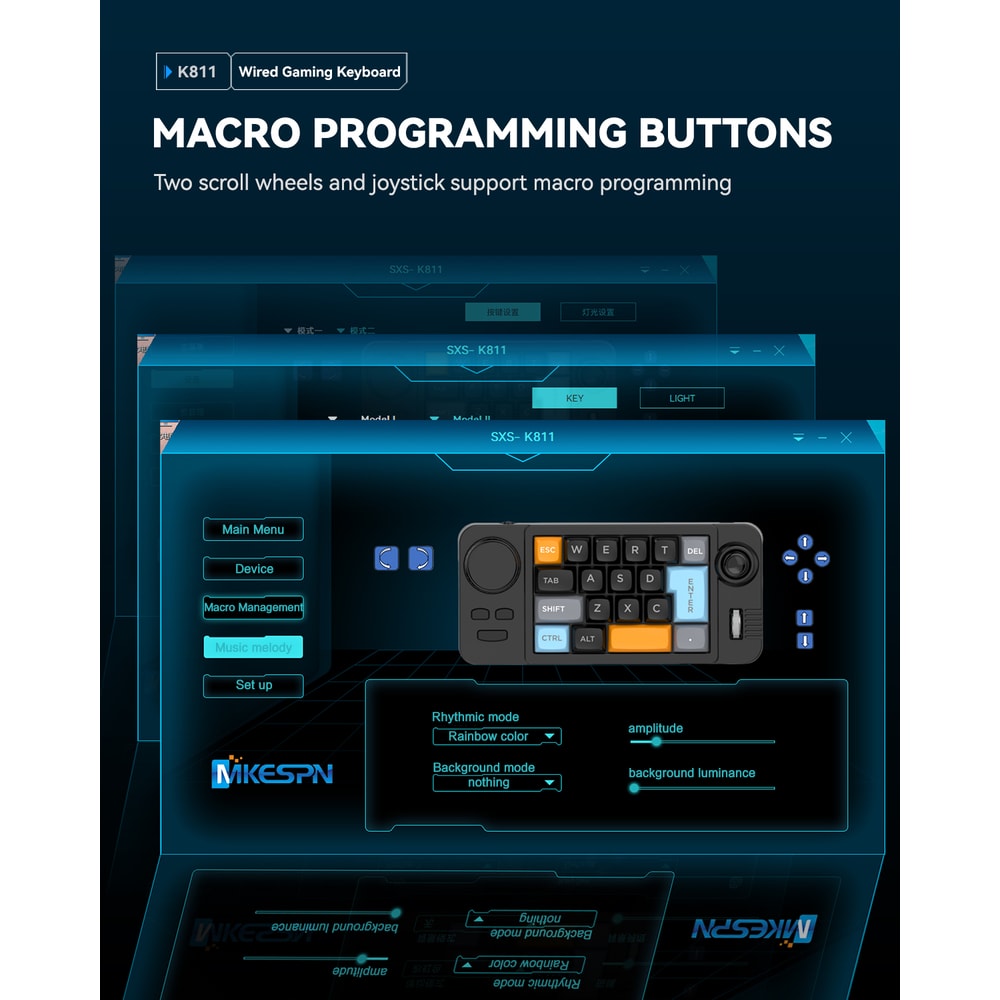 Customizable Mechanical Keyboard With Volume Wheel Game Joystick Swappable Keypad 2
