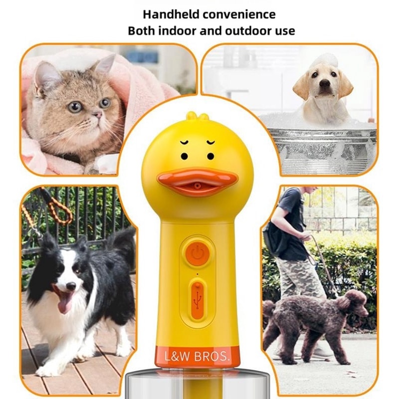 Yellow Duck Pet Foam Dispenser USB Rechargeable Automatic Soap Machine for Pet Bathing