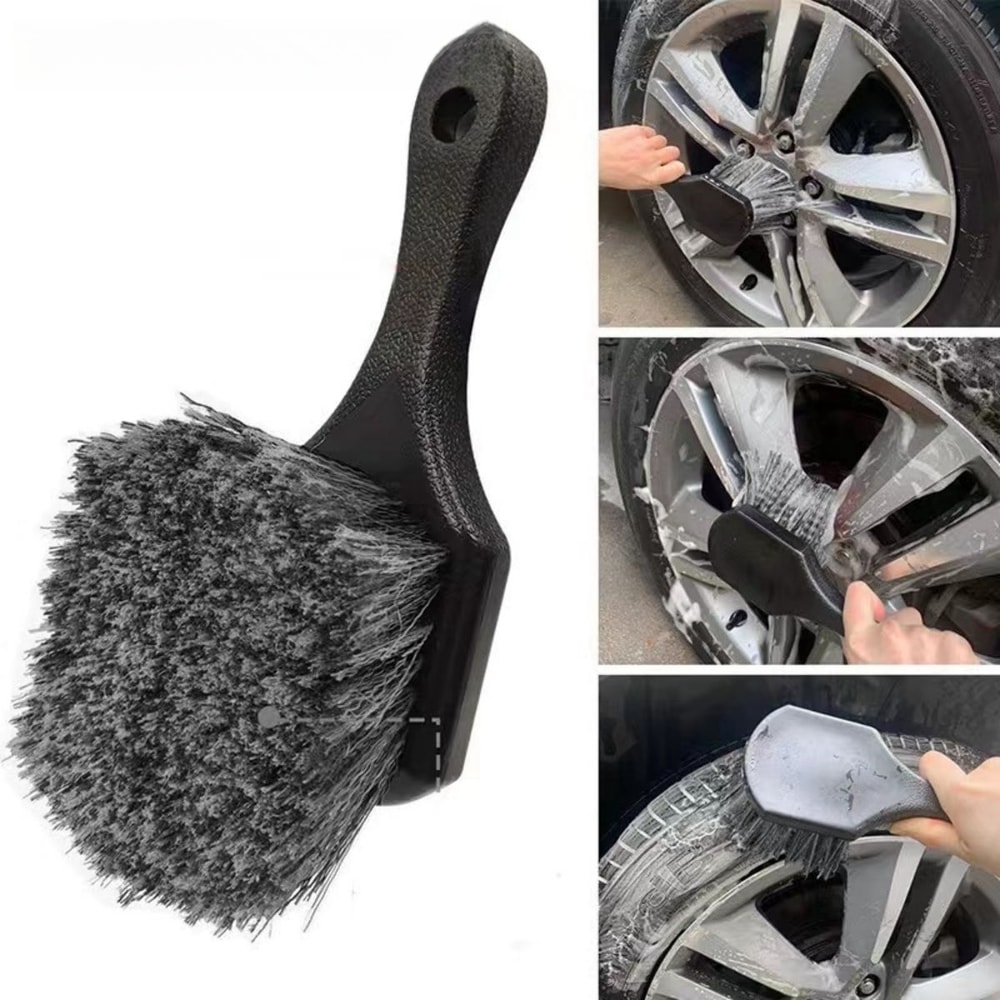 Car Wheel Cleaning Brush Short Handle Tire Rim Washing Brush For Vehicles 2
