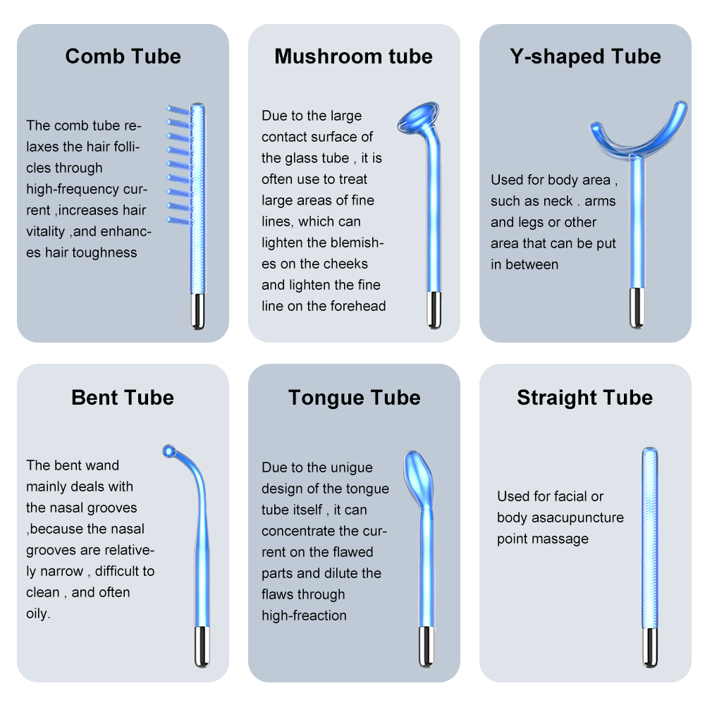 High Frequency Electrode Wand Glass Tube Electrotherapy Acne Spot Remover Skin Care Facial Therapy 2