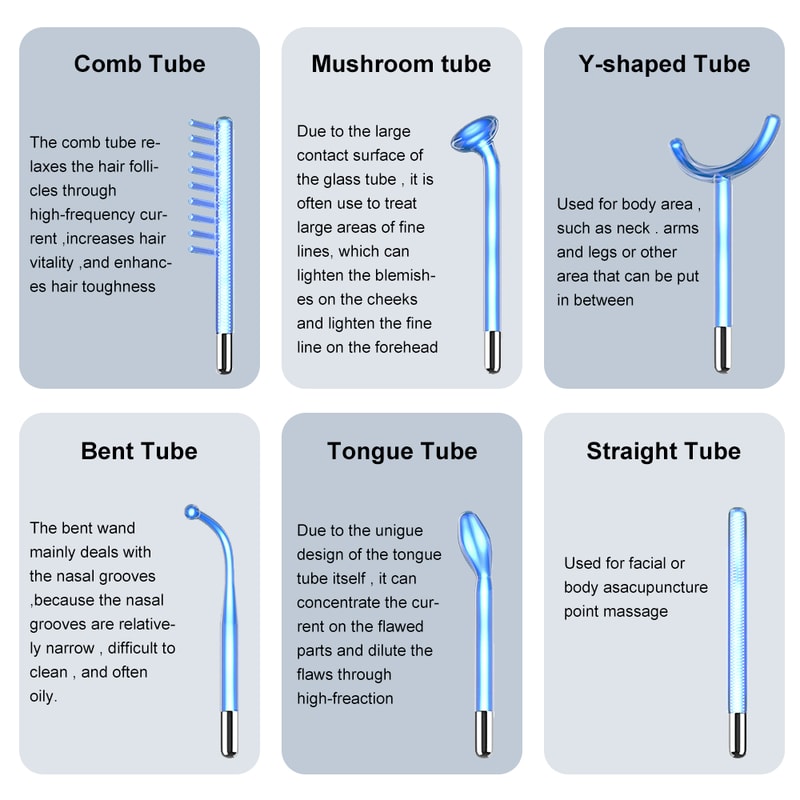 High Frequency Electrode Wand Glass Tube Electrotherapy Acne Spot Remover Skin Care Facial Therapy 2