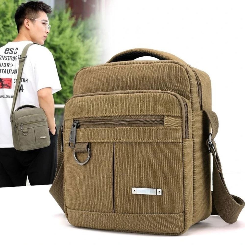 Stylish Canvas Shoulder Bag For Men Outdoor Travel Messenger Bag 2
