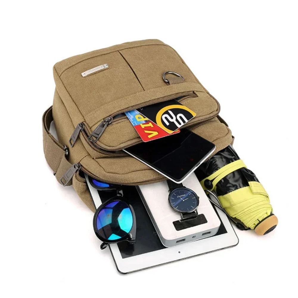 Stylish Canvas Shoulder Bag For Men Outdoor Travel Messenger Bag 3