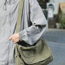 casual canvas messenger bag versatile & spacious shoulder bag for students men & women