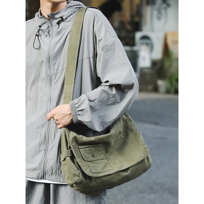 Casual Canvas Messenger Bag Versatile & Spacious Shoulder Bag for Students Men & Women