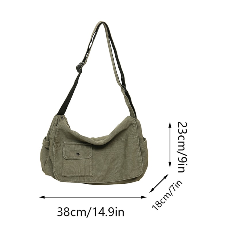 Casual Canvas Messenger Bag Versatile & Spacious Shoulder Bag for Students Men & Women