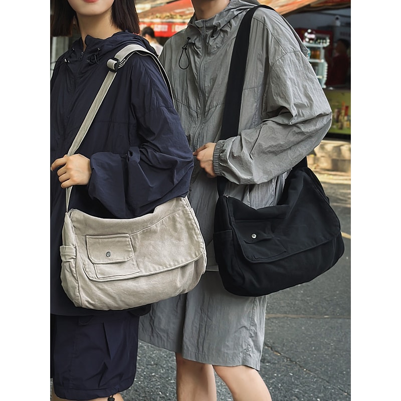 Casual Canvas Messenger Bag Versatile & Spacious Shoulder Bag for Students Men & Women