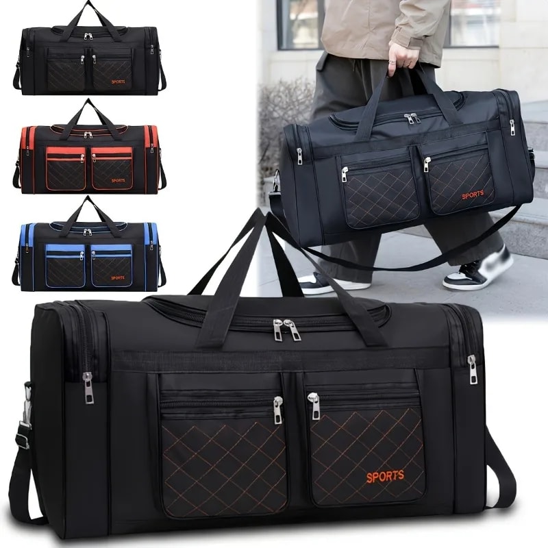 Large Capacity Travel Duffel Bag Spacious Multi pocket Sports & Travel Bag for Short Trips Gym and Weekend Getaways