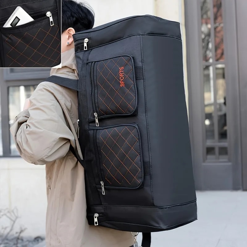 Large Capacity Travel Duffel Bag Spacious Multi pocket Sports & Travel Bag for Short Trips Gym and Weekend Getaways