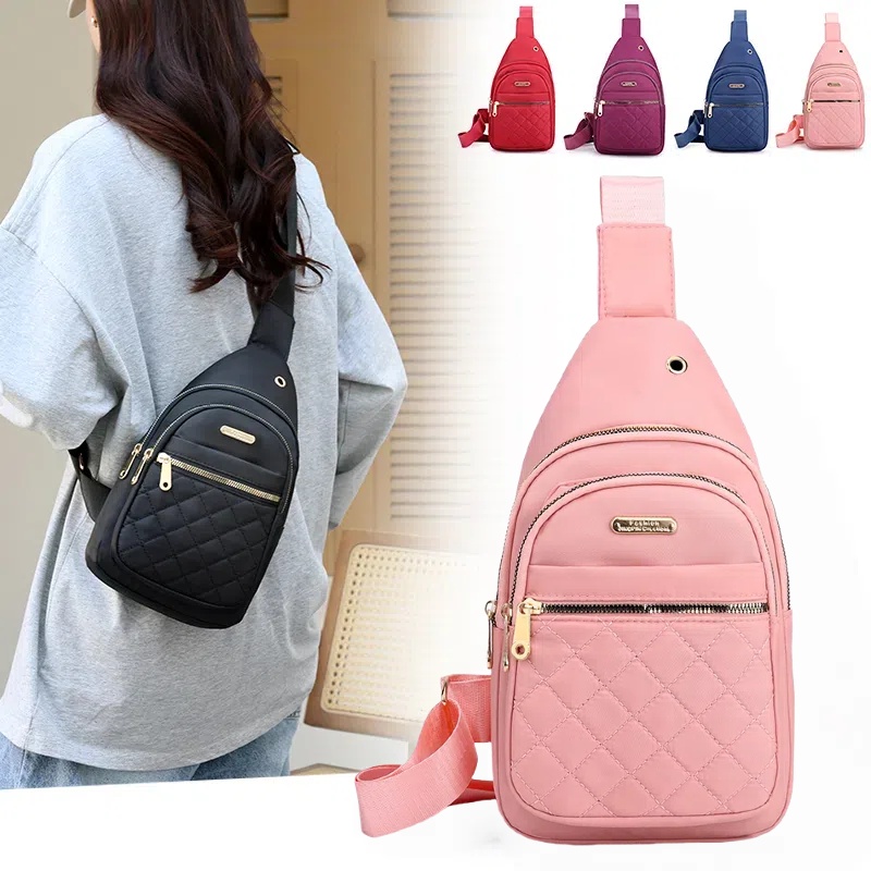 Fashionable Diamond Stitched Casual Shoulder Bag for Women Stylish Daily Commuting & Cycling Chest Bag