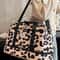 Spacious & Durable Womens Carry On Travel Bag Animal Print Nylon Large Capacity Gym & Overnight Bag