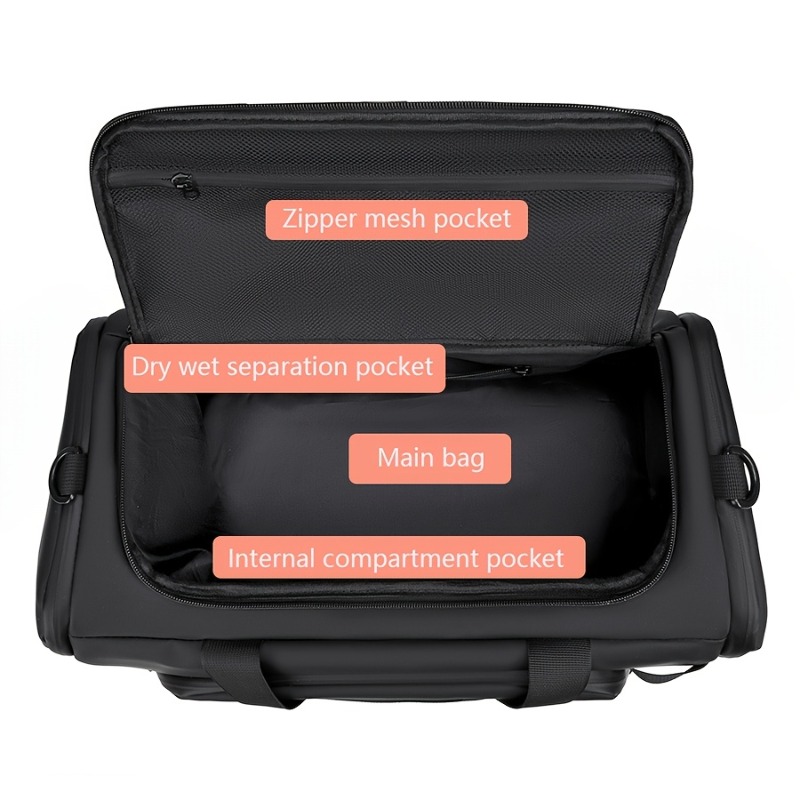 Mens Travel Duffel Bag With Shoe Compartment Sports Gym And Weekend Overnight Bag 3