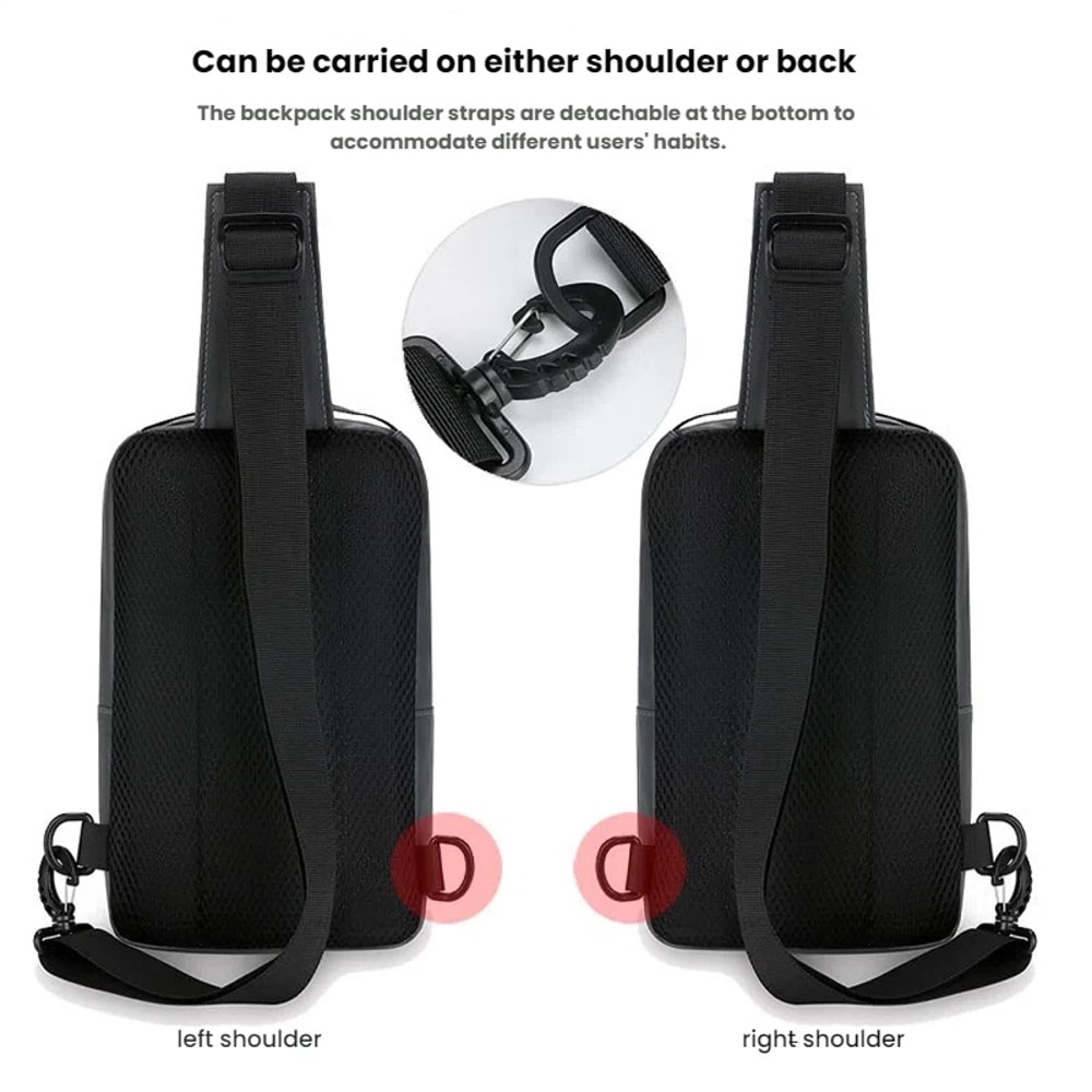 Mens Casual Chest Bag Multi Compartment Storage Fashionable Shoulder Bag Commuting Motorcycle Ches 4