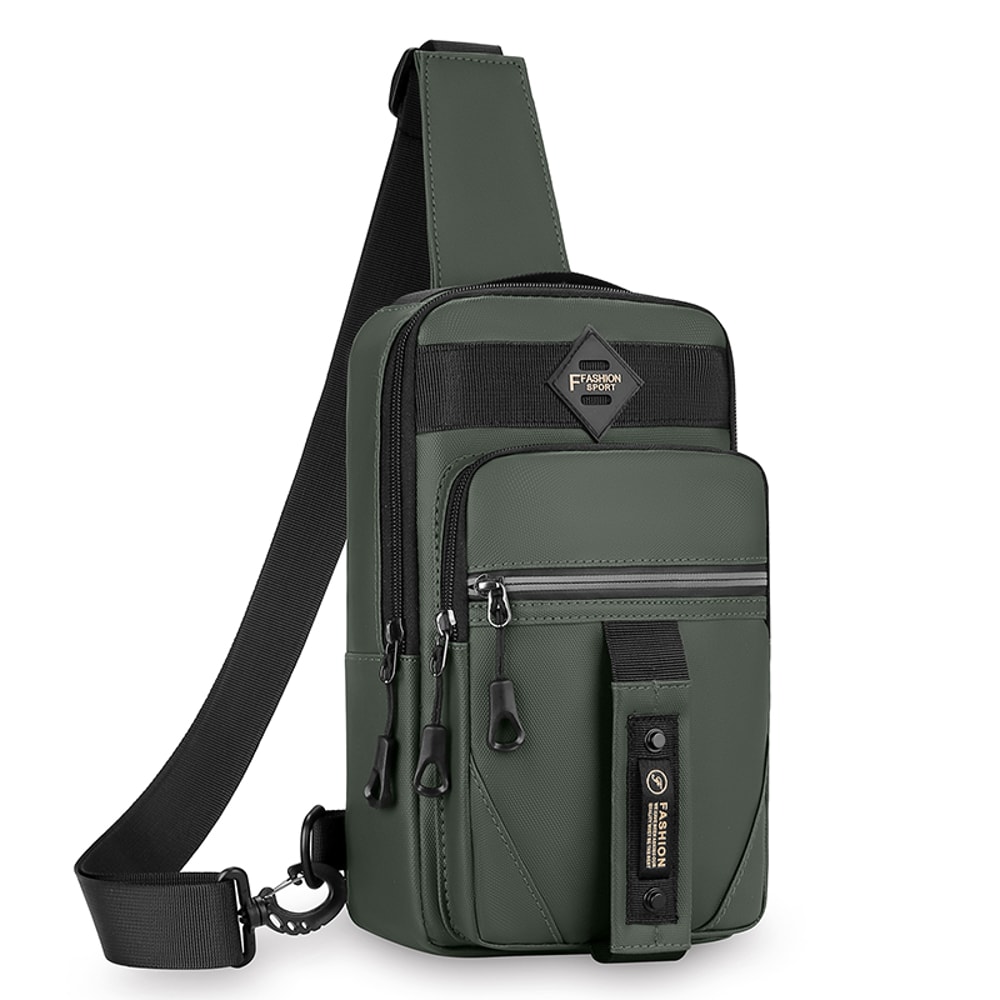 Mens Casual Chest Bag Multi Compartment Storage Fashionable Shoulder Bag Commuting Motorcycle Ches 9