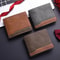 Retro PU Leather Mens Wallet Two Fold Design With Coin Purse And ID Card Holder 0