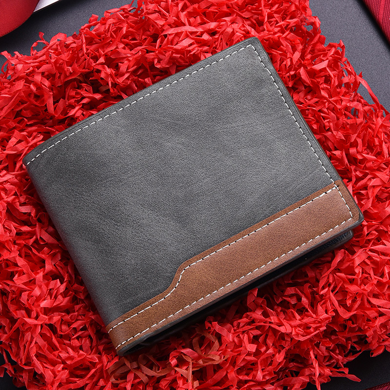 Retro PU Leather Mens Wallet Two Fold Design With Coin Purse And ID Card Holder 5