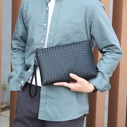 premium leather briefcase for men large capacity casual handbag & stylish clutch bag for professionals