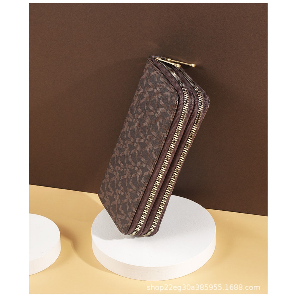 Stylish Double Zipper Wristlet Wallet For Women Phone Card Holder 4