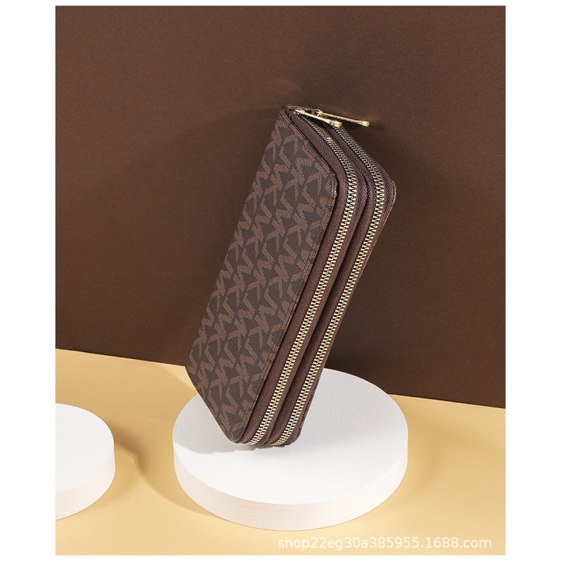 Stylish Double Zipper Wristlet Wallet For Women Phone Card Holder 4