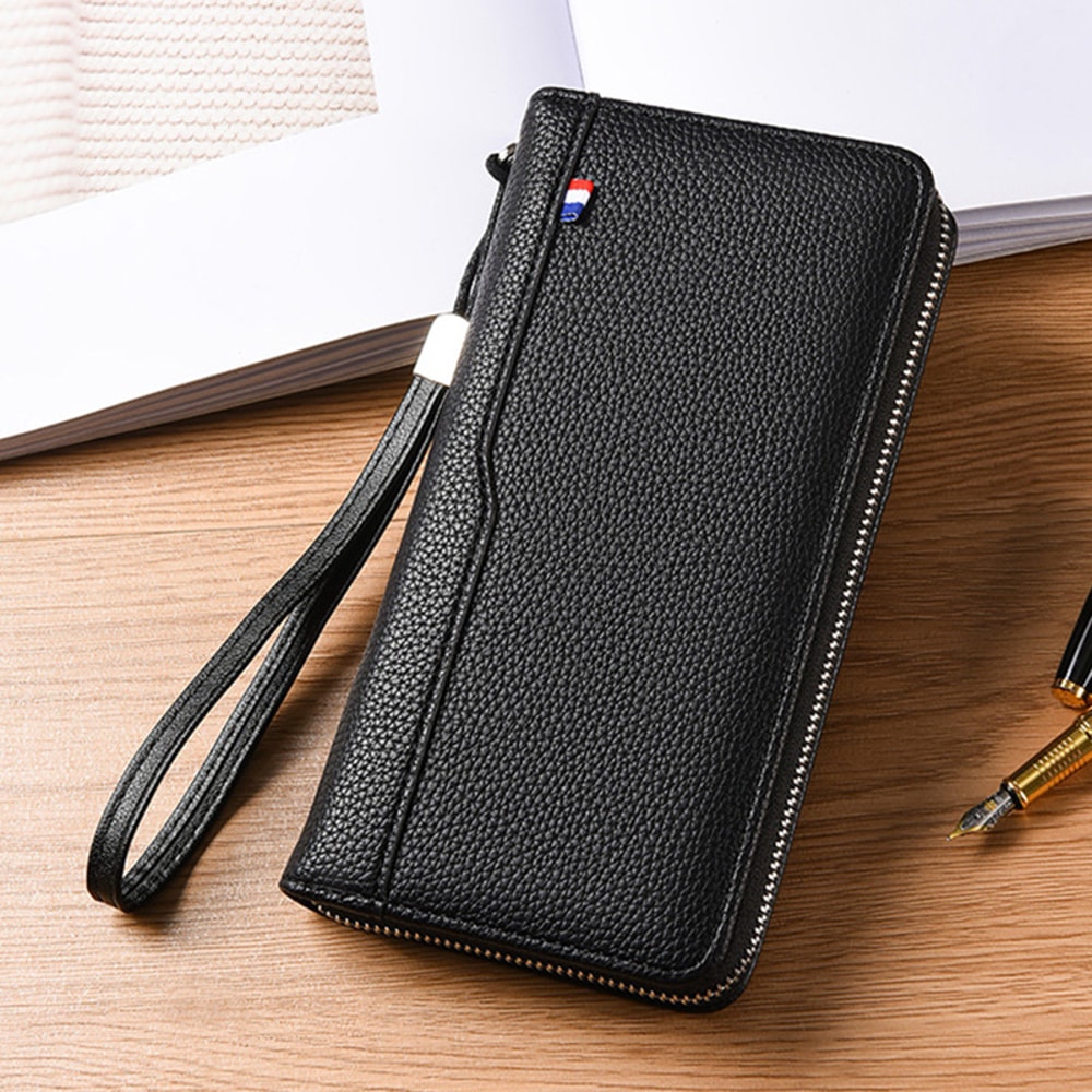 Leather RFID Wallet with Multi card Slots Large Capacity for Men & Women Business Card Holder & Passport Organizer