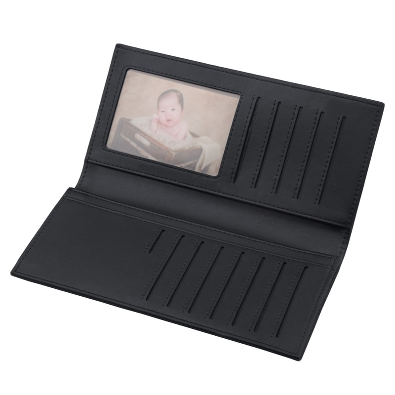 Mens Slim Microfiber Leather Wallet Long Purse For Men Thin Stylish Genuine Leather Bifold Wallet 1