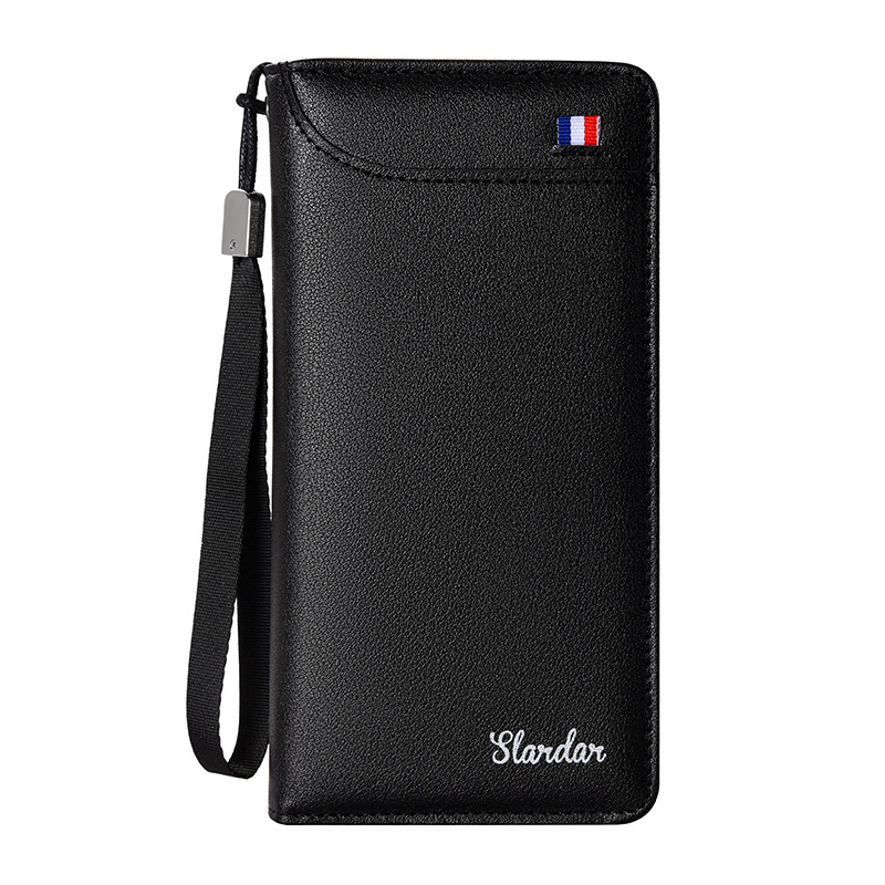 Vintage Mens Business Wallet Large Capacity Multi Card Zipper Purse With Money Clip Phone Slot 4