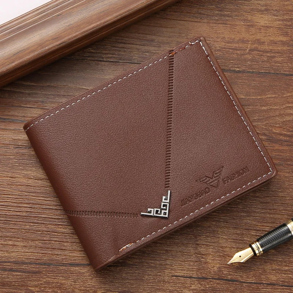 Slim RFID Leather Wallet For Men Minimalist Bifold Front Pocket Wallet With Credit Card Holder And 4