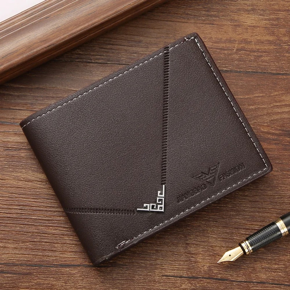 Slim RFID Leather Wallet For Men Minimalist Bifold Front Pocket Wallet With Credit Card Holder And 6