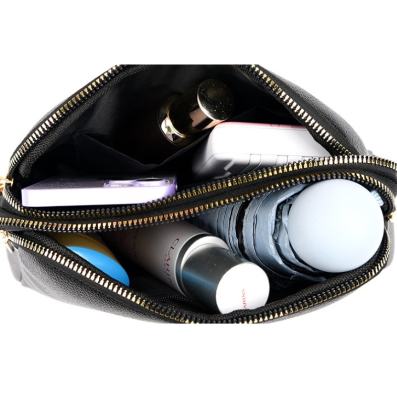 Luxury Cowhide Flap Handbag Womens Messenger Crossbody Bag 2