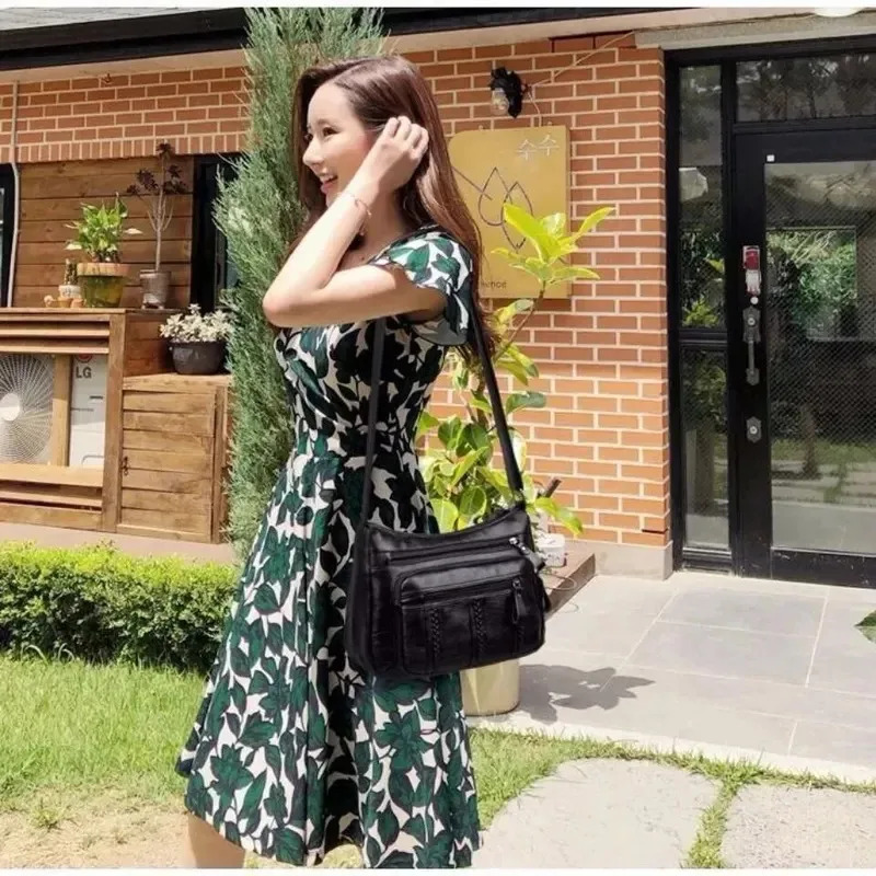 Lightweight Multi Layer Shoulder Bag For Women Spacious Tote Handbag For Everyday Use 1