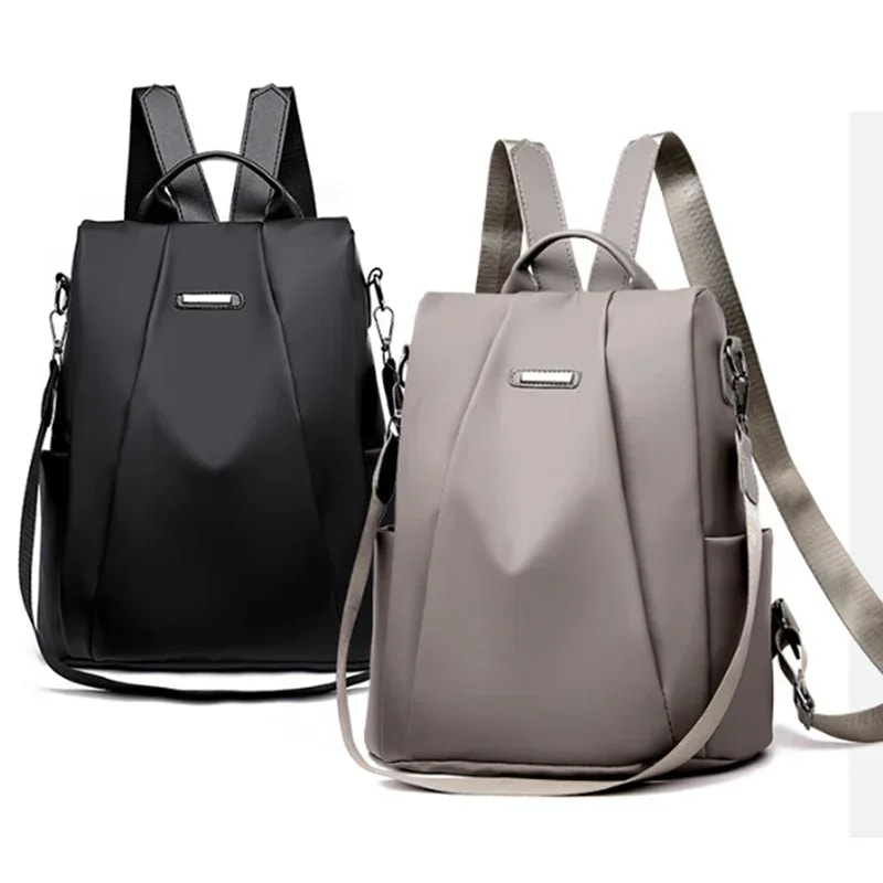 Stylish Nylon Waterproof Womens Backpack With Detachable Shoulder Strap 1