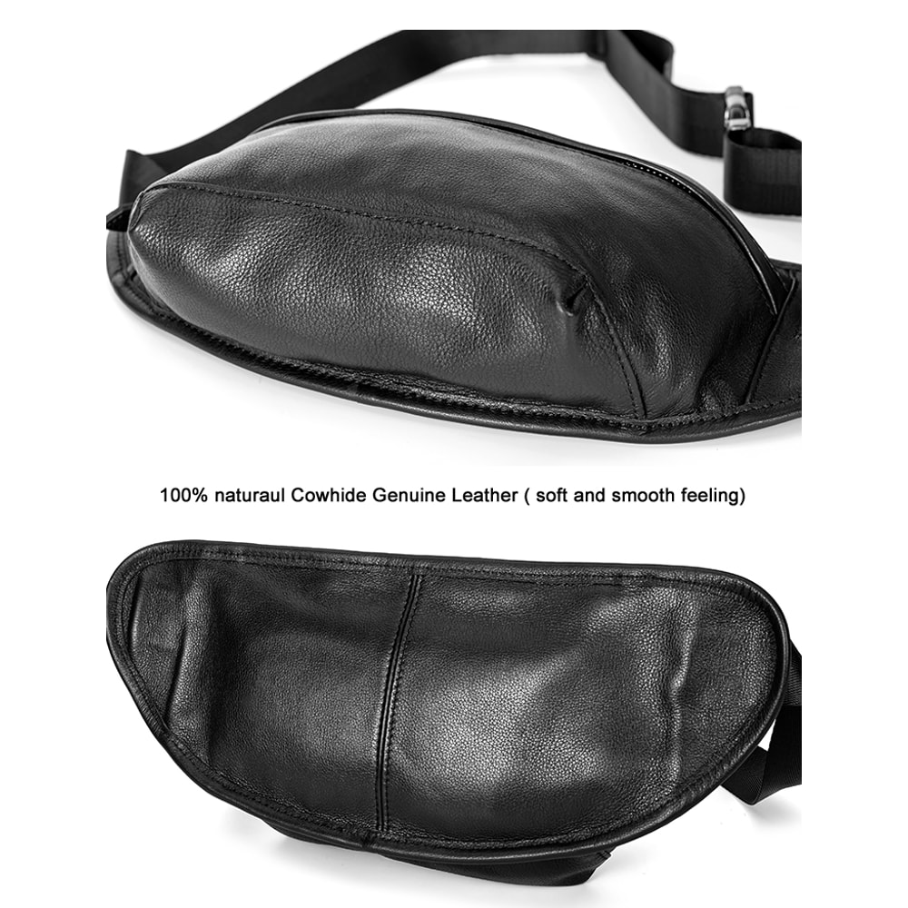 Mens Genuine Leather Waist Bag Stylish Molle Belt Pouch For Outdoors Travel And Everyday Use 2