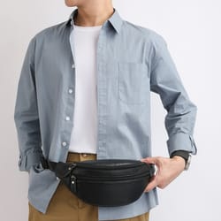 minimalist genuine leather waist bag for men & women vintage crossbody chest pack