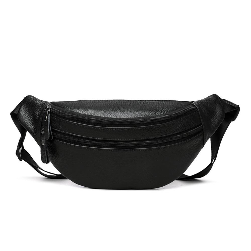 Minimalist Genuine Leather Waist Bag For Men Women Vintage Crossbody Chest Pack 6