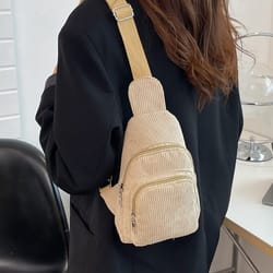 corduroy womens sling bag lightweight versatile crossbody and waist bag for casual style