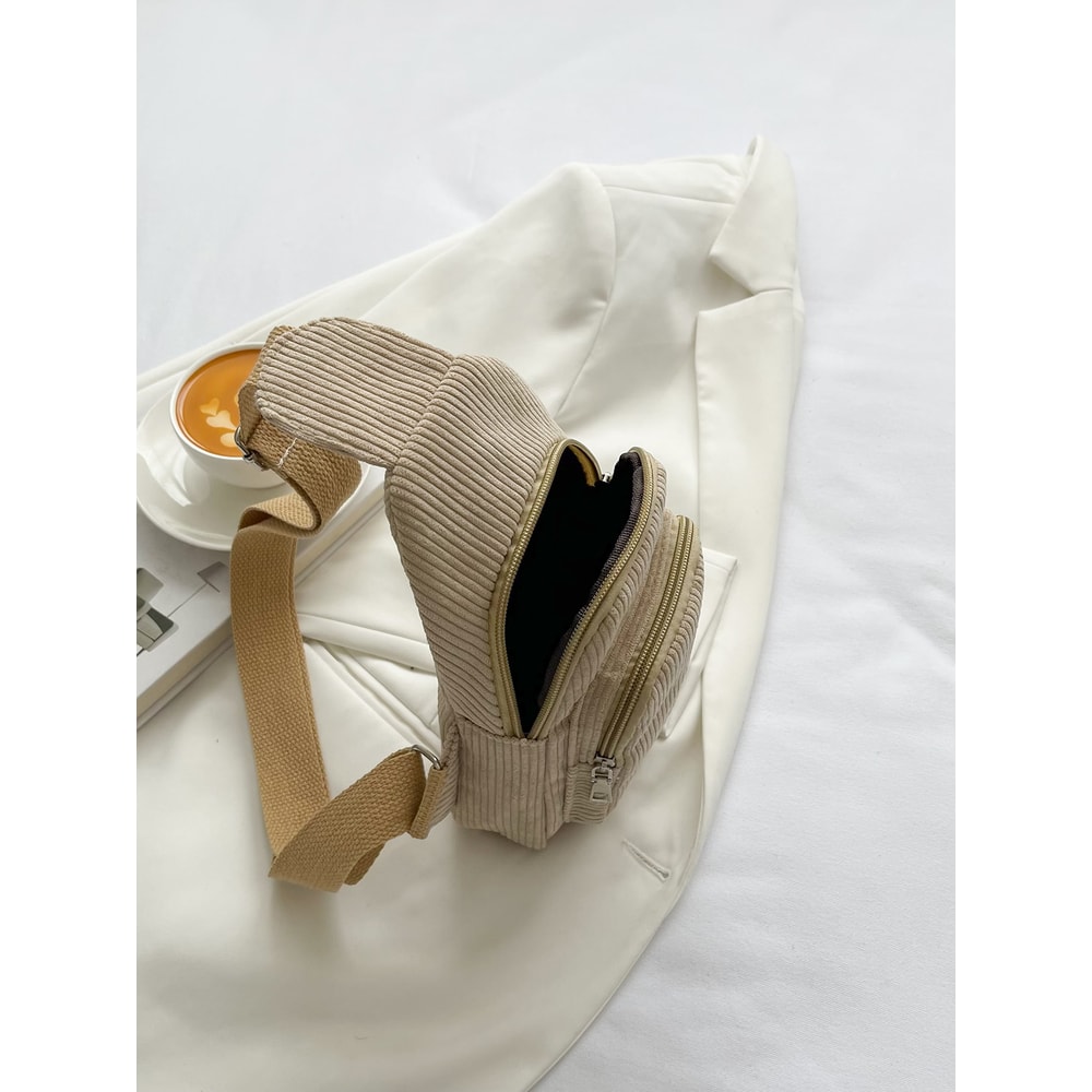 Corduroy Womens Sling Bag Lightweight Versatile Crossbody And Waist Bag For Casual Style 3