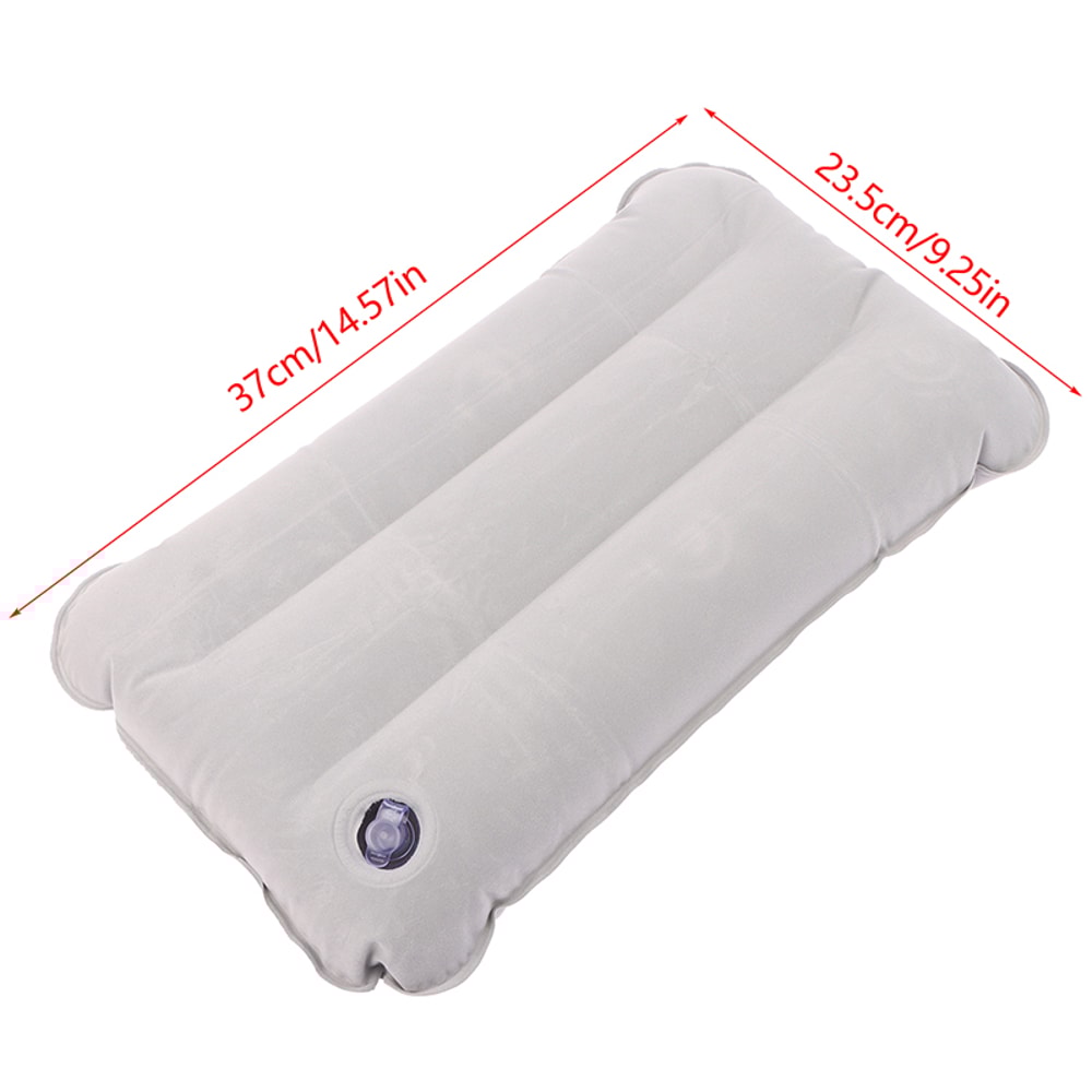 Portable Inflatable Flocking Pillow for Travel Ideal Camping Sleeping Air Pillow Foldable Head Rest Pillow for Hiking