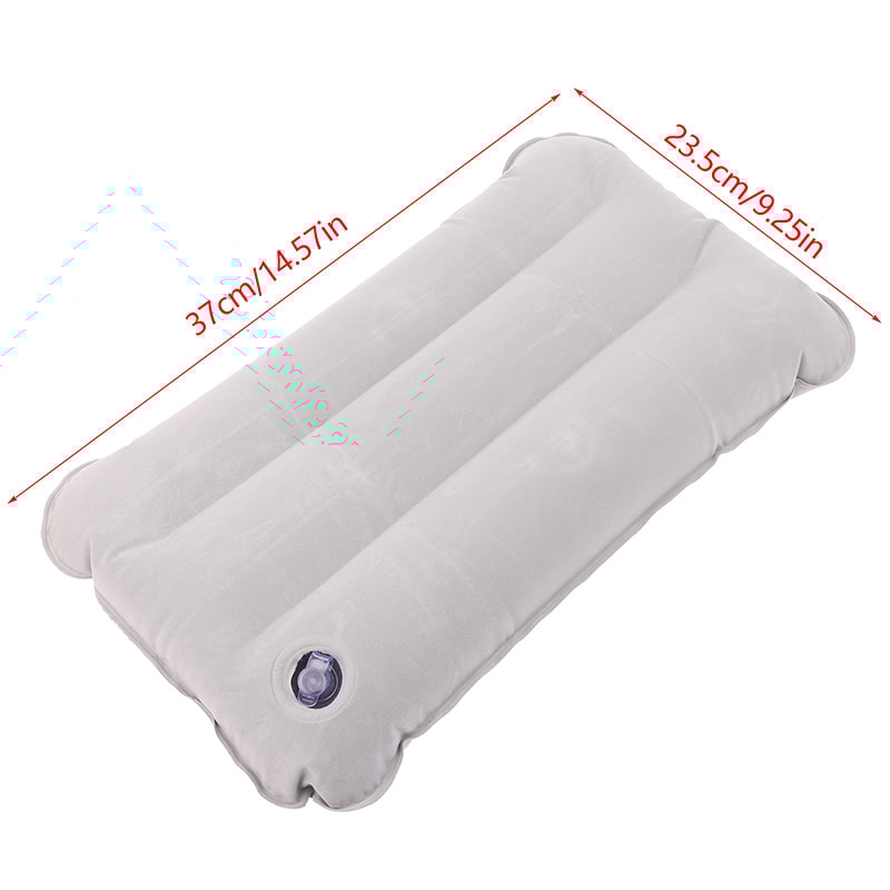 Portable Inflatable Flocking Pillow for Travel Ideal Camping Sleeping Air Pillow Foldable Head Rest Pillow for Hiking