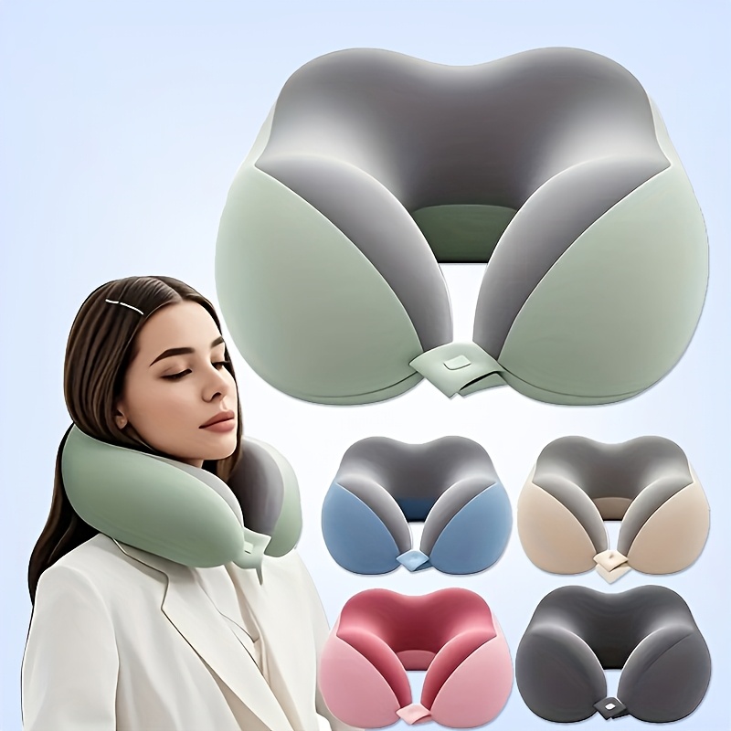 Ergonomic U Shaped Neck Pillow with Storage Bag Memory Foam Travel & Office Support Removable Machine Washable Cover