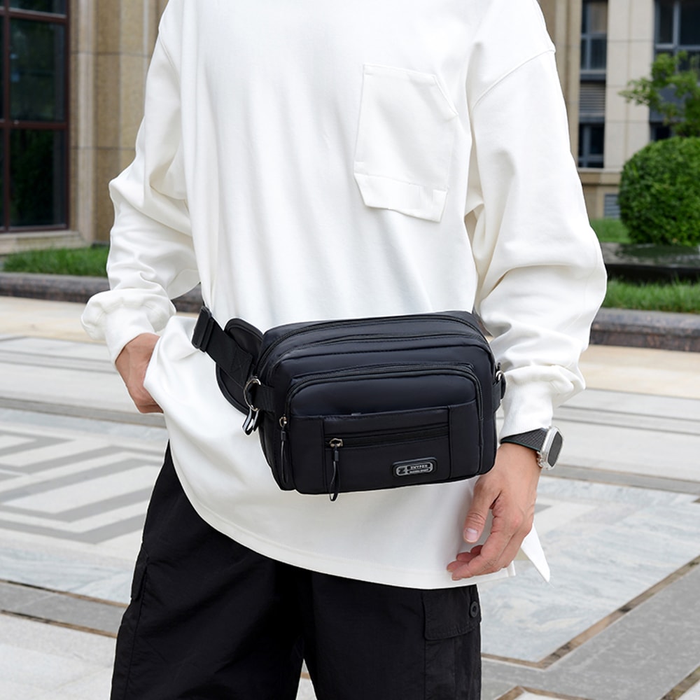 Mens Multifunctional Waist Bag Wear Resistant Sports Running Bag For Outdoor Leisure Activities 0