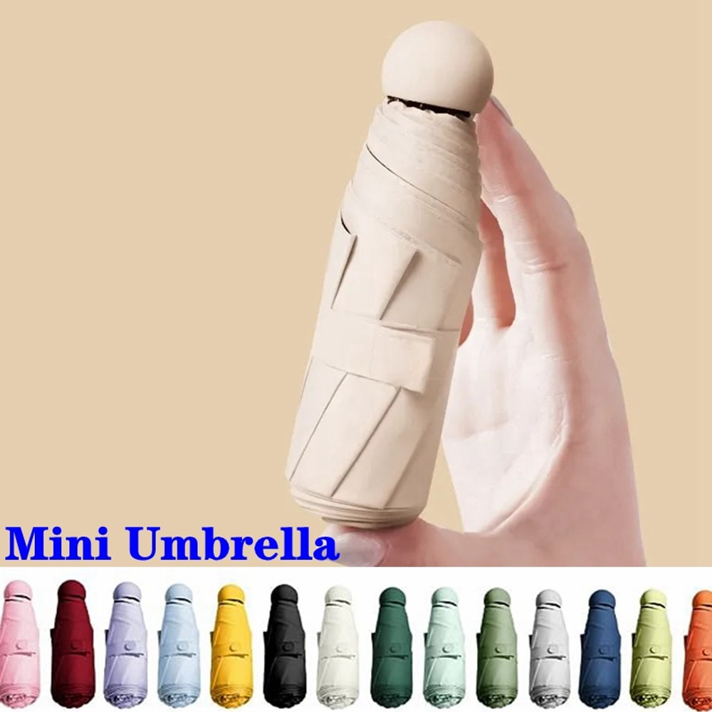 Portable Capsule Umbrella For Women Dual Use Sunshade And Rain Protection 0