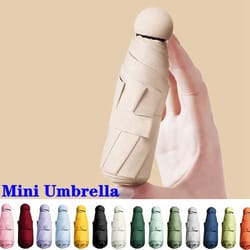 portable capsule umbrella for women dual use sunshade and rain protection