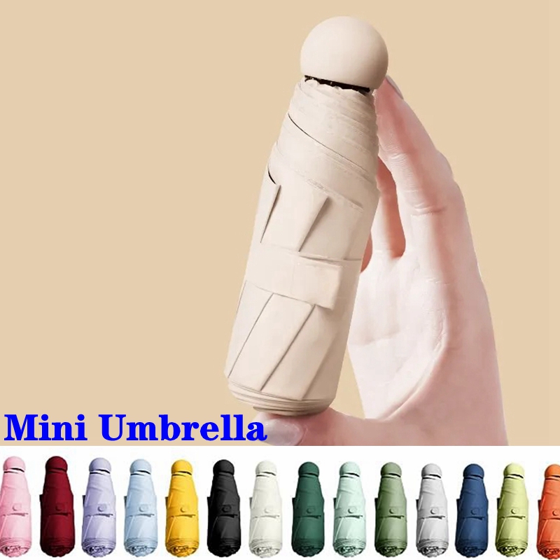 Portable Capsule Umbrella For Women Dual Use Sunshade And Rain Protection 0